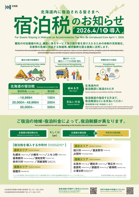 北海道宿泊税のお知らせ